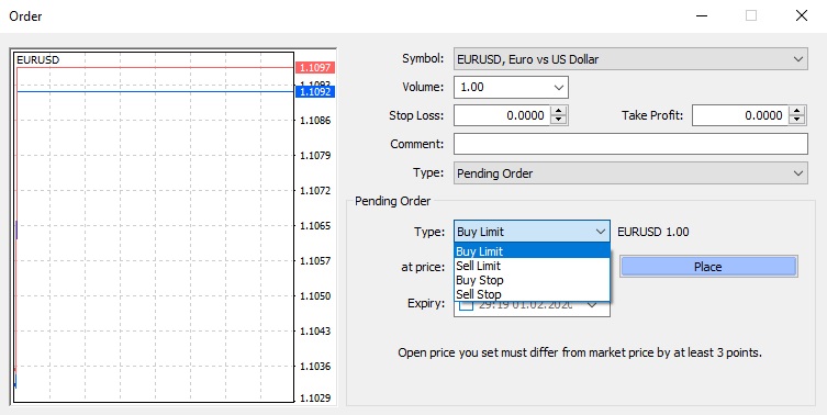 أنواع الأوامر <span class="english">Type of orders</span>